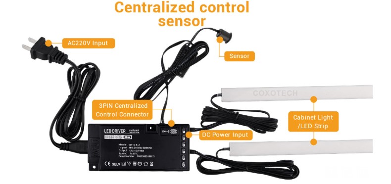 Wardrobe/Cabinet CENTRALIZED 60W DRIVER FOR LED STRIP SENSOR Wardrobe/Cabinet CENTRALIZED 60W DRIVER FOR LED STRIP SENSOR